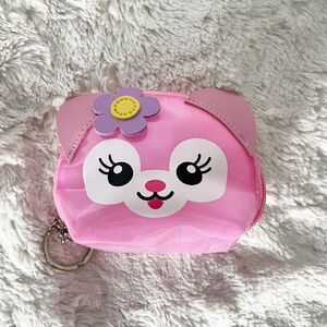 Pink Kitty Transparent Keychain Bag
